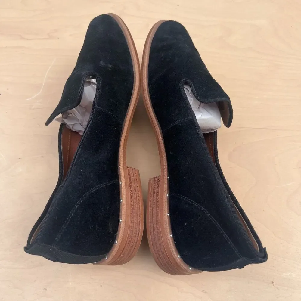 Franco Sarto Women's JEELA Black Slipper Leather Low Heel Slip On Shoes Used 9